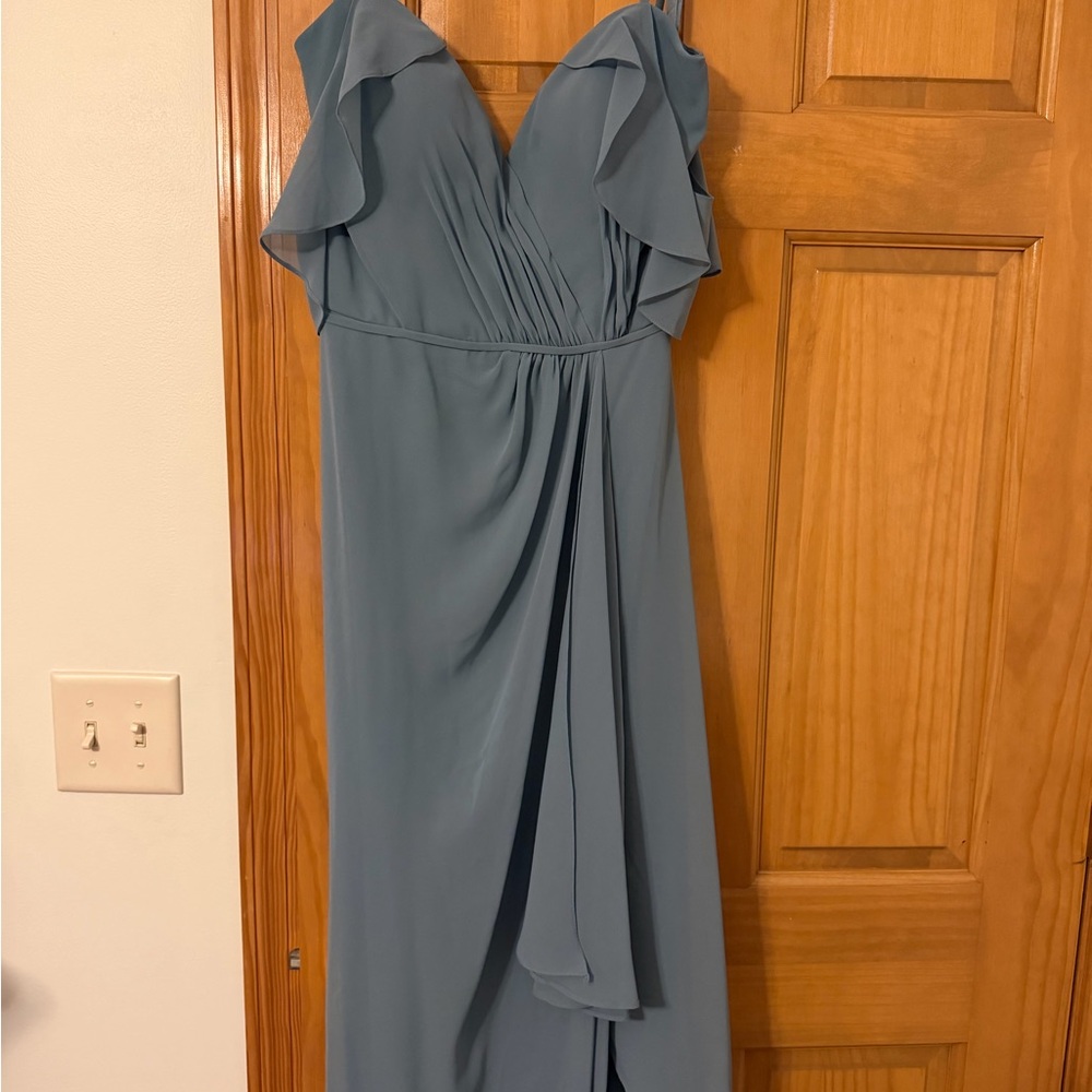 Mori Lee Blue Bridesmaid Dress
